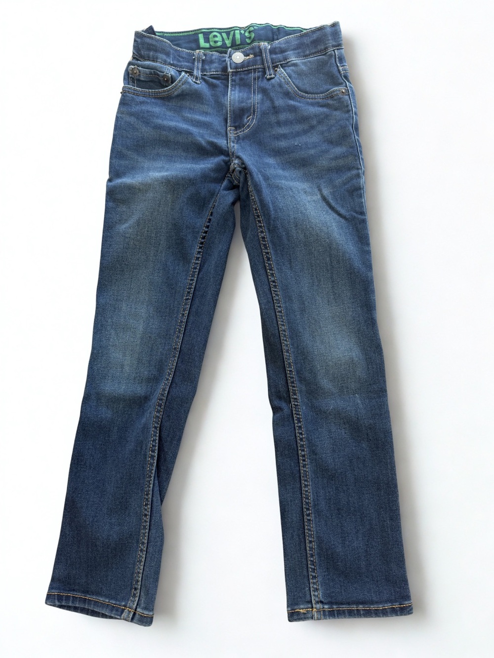 Boys Levi's 511 Slim Fit Jeans Dark Wash Blue Denim Straight Leg Stretch Pants
